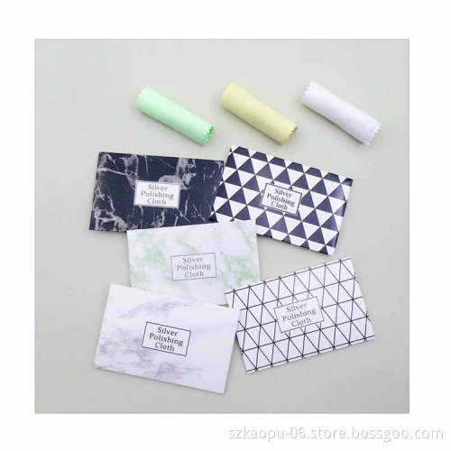 Pearl Jewelry Diamond Watch Cleaning Cloth Microfiber Card Anti Tarnish Silver Polishing Cloth